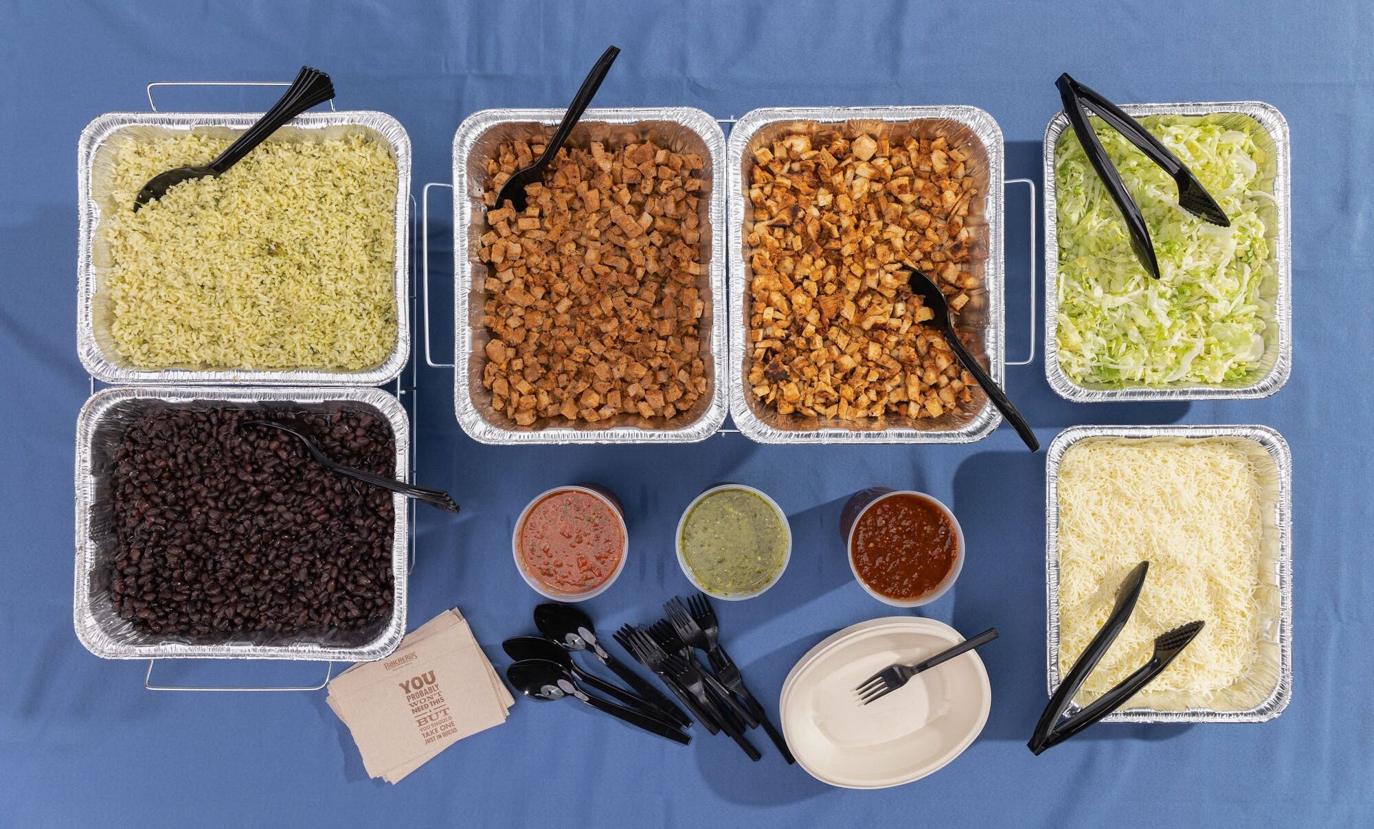 Pancheros bowl bar catering set up