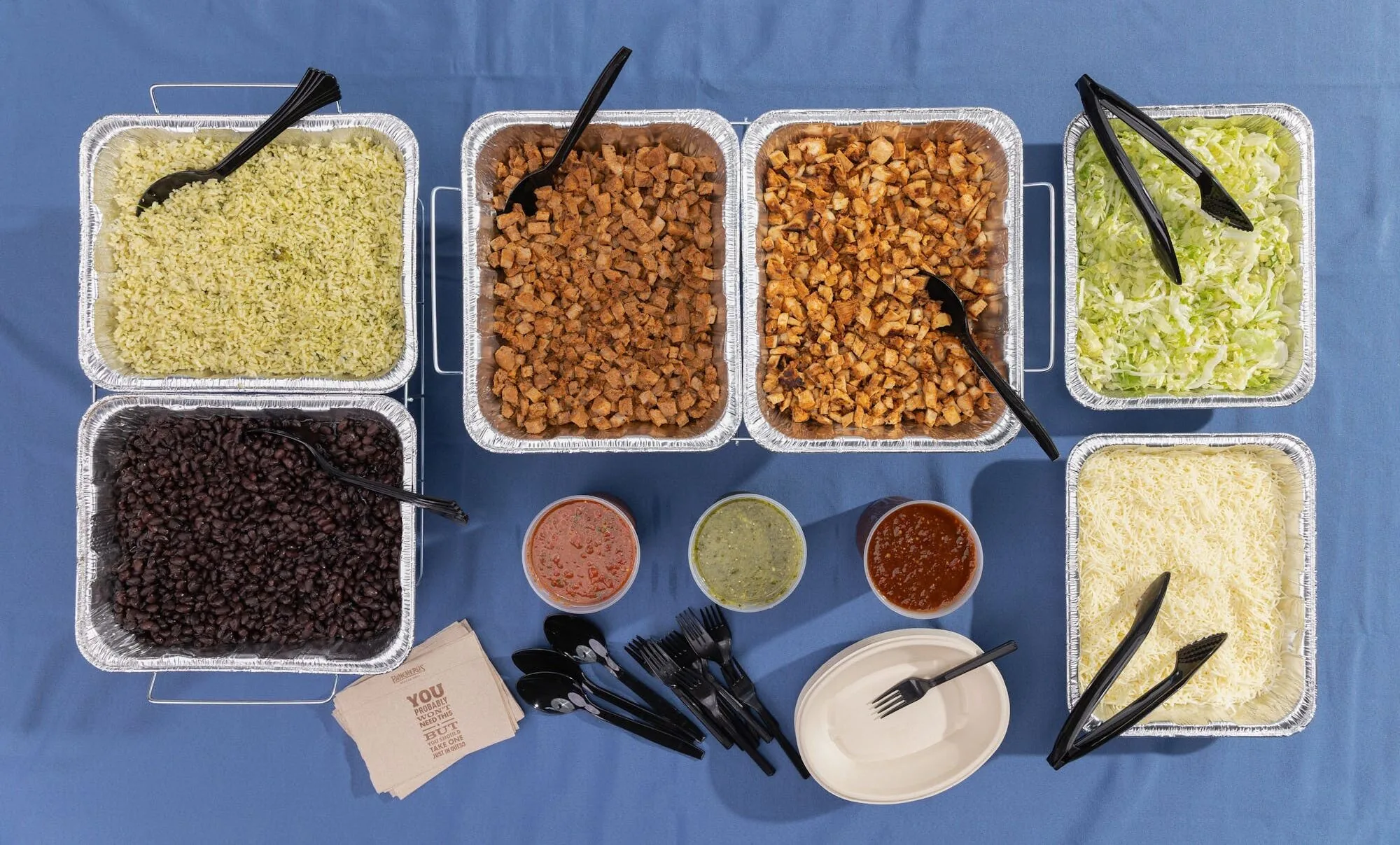 Pancheros bowl bar catering set up