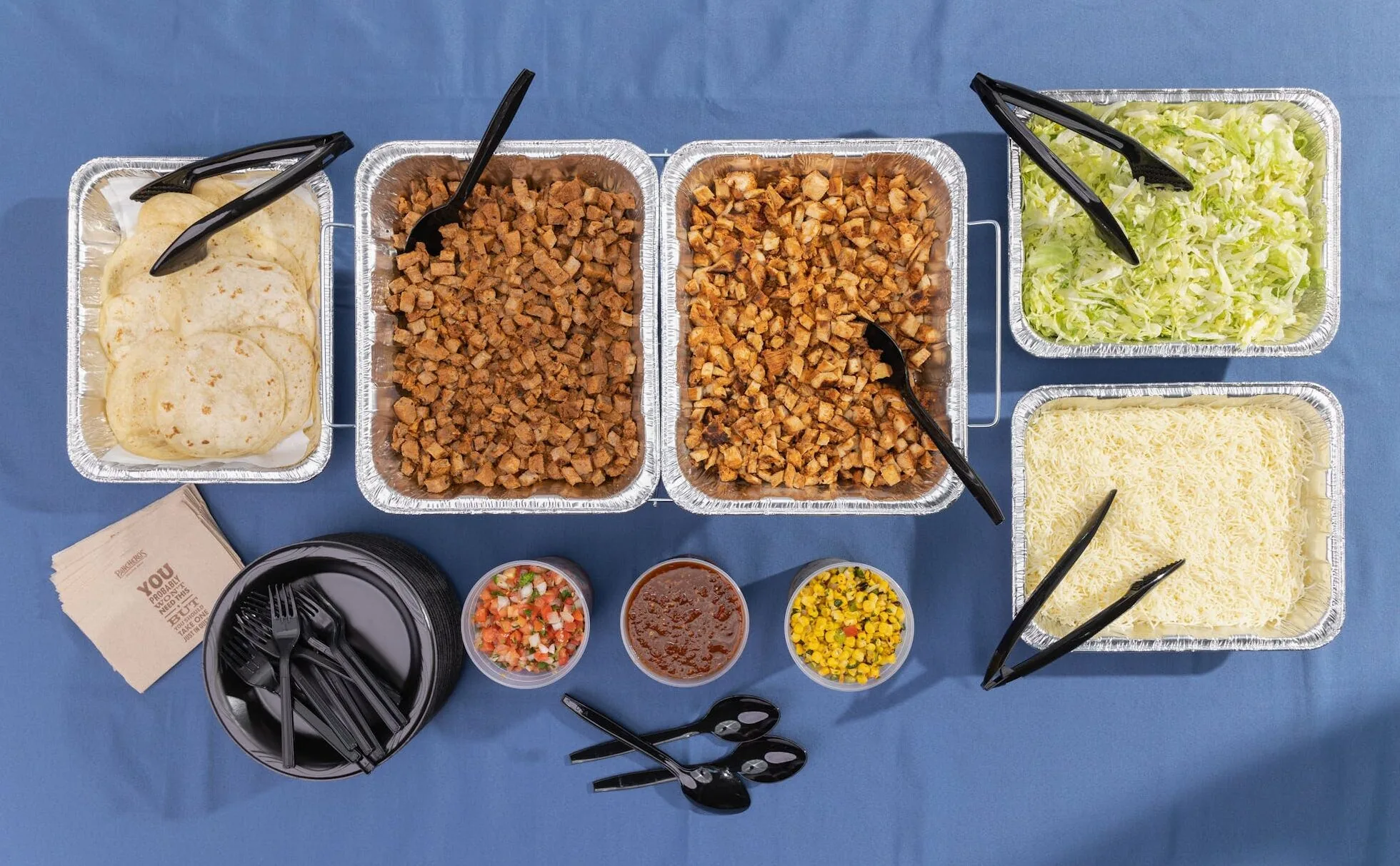 Pancheros taco bar catering set up