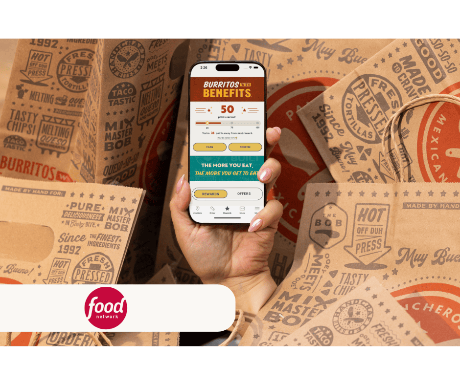 Hand holding a phone with the Pancheros app